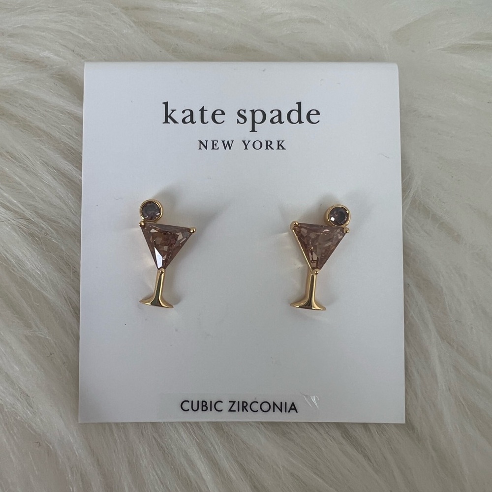 Kate Spade Espresso Studs NWT